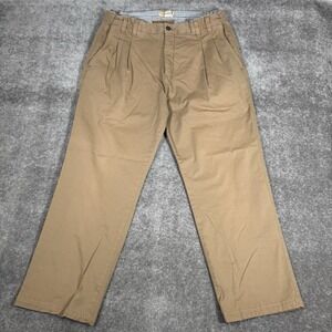 Territory Ahead Pants Men's 37x29 Beige Khakis Pleated Adjustable‎ Waist
